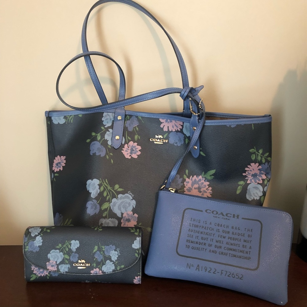 Coach handbag with matching wallet.
